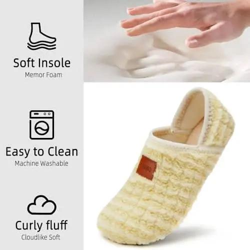 House Slippers for Women Men Indoor Barefoot Slippers Socks Furry Slip on House Shoes Cozy Comfy Slippers for Home Bedroom Travel Yoga - Love Salve